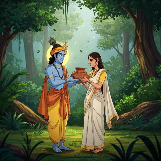 Krishna, the Pandavas, and the Akshaya Tritiya Blessing Story Image
