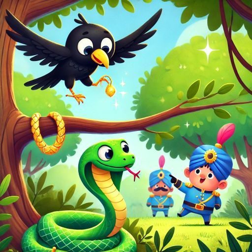 Clever Crow and Greedy Cobra Story Image